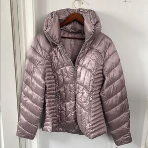Karl Lagerfeld Purple Quilted Puffer Jacket women’s size L